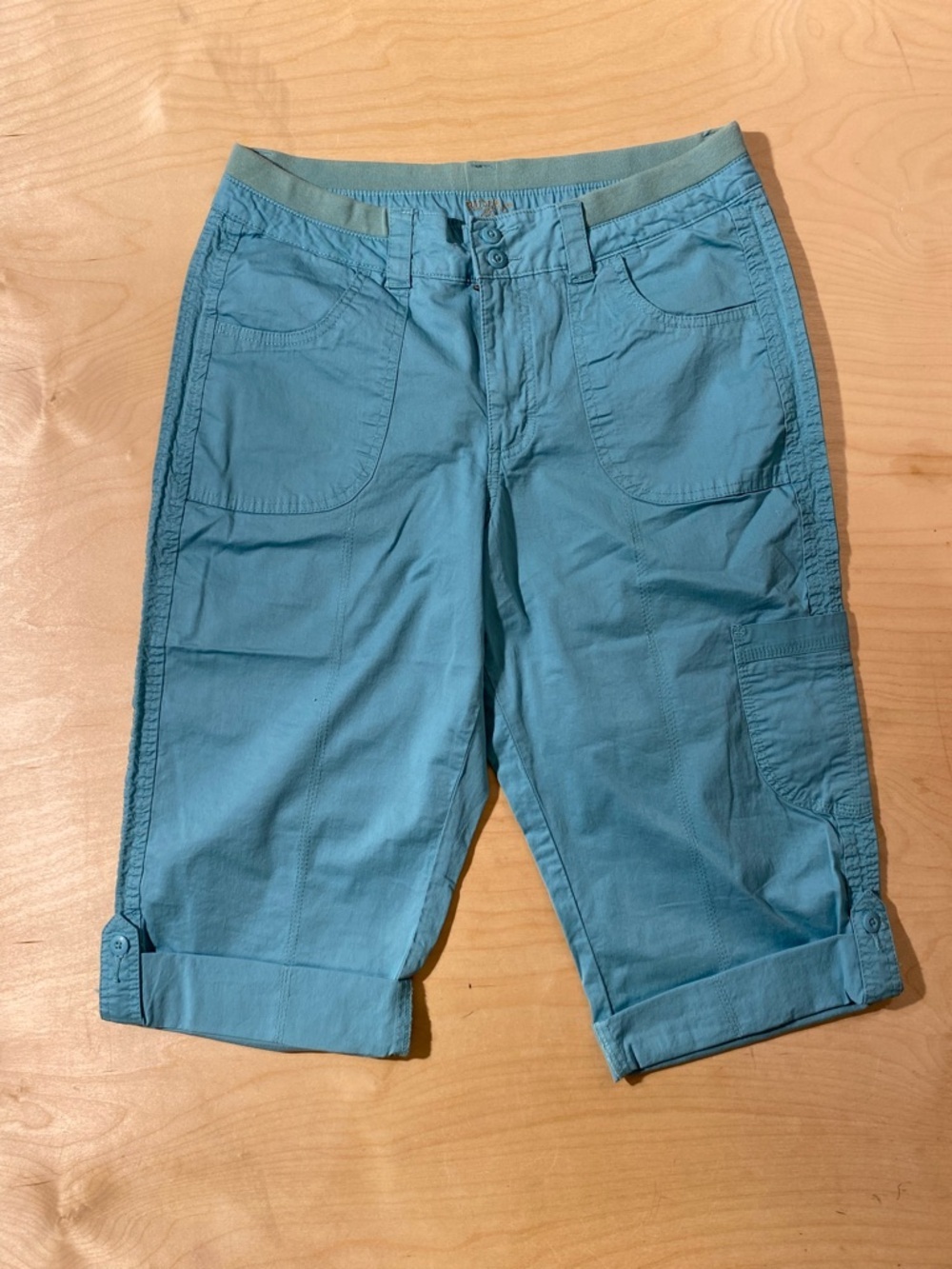 Lee Riders light teal elastic waist Capris 12M (RE)